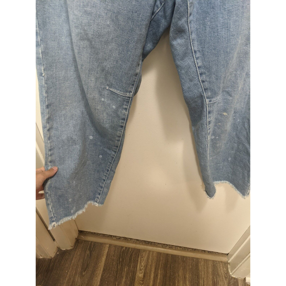 We The Free Lightwash City Slouch Mom Jeans Free People Drawstring Button Fly - Picture 7 of 11